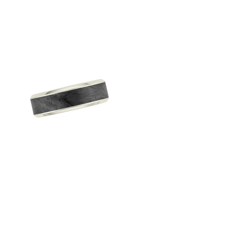 Blaze Black 7mm Wedding Ring White Gold 18k Wedding Band