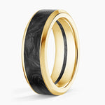 Blaze Black 7mm Wedding Ring Yellow Gold 18k Wedding Band