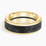 Blaze Black 7mm Wedding Ring Yellow Gold 18k Wedding Band