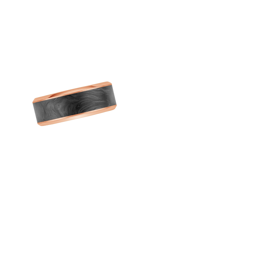 Blaze Black 8mm Wedding Ring Rose Gold 18k Wedding Band
