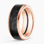 Blaze Black 8mm Wedding Ring Rose Gold 18k Wedding Band