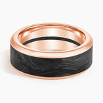 Blaze Black 8mm Wedding Ring Rose Gold 18k Wedding Band