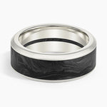 Blaze Black 8mm Wedding Ring White Gold 18k Wedding Band