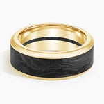 Blaze Black 8mm Wedding Ring Yellow Gold 18k Wedding Band