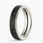Blaze Black 6mm Wedding Ring White Gold 18k Wedding Band