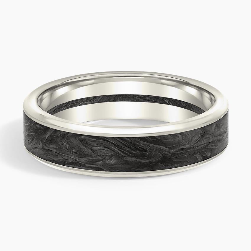 Blaze Black 6mm Wedding Ring White Gold 18k Wedding Band