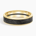 Blaze Black 6mm Wedding Ring Yellow Gold 18k Wedding Band