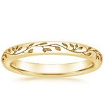 Verdure Engraved Ring Yellow Gold 18k Eternity Band