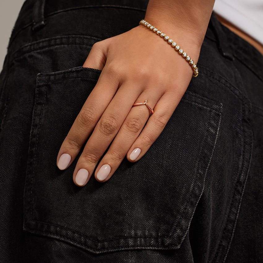Entwined Contour Ring Rose Gold 18k Wedding Band