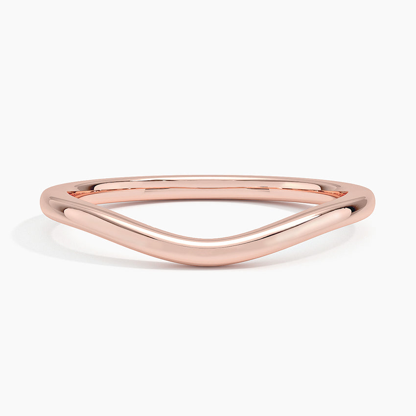 Curved Wedding Ring Rose Gold 18k 1.5mm Wedding Band