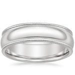 Milgrain 6mm Wedding Ring Platinum Wedding Band