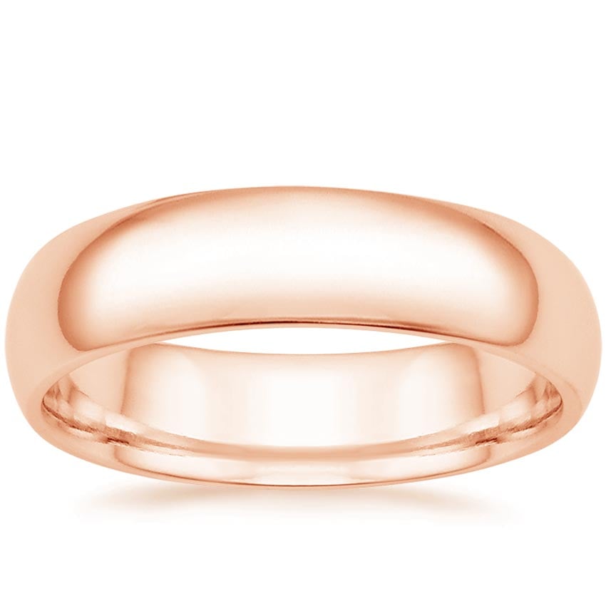 Comfort Fit 5.5mm Wedding Ring Rose Gold 18k Wedding Band