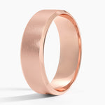 Slim Profile Beveled Edge Matte 6.5mm Wedding Ring Rose Gold 18k Wedding Band