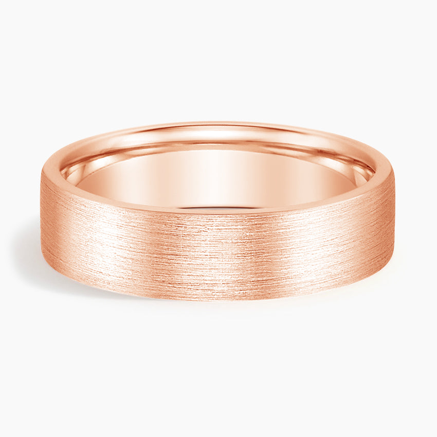 Mojave Matte 6mm Wedding Ring Rose Gold 18k Wedding Band