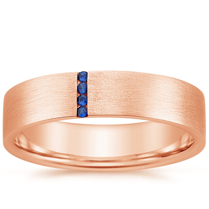 Horizon Sapphire 5.5mm Wedding Ring Rose Gold 18k Wedding Band