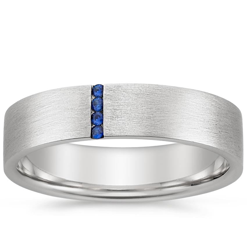 Horizon Sapphire 5.5mm Wedding Ring Platinum Wedding Band