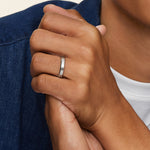 Beveled Edge Matte 4mm Wedding Ring Platinum Wedding Band