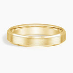 Beveled Edge Matte 4mm Wedding Ring Yellow Gold 18k Wedding Band
