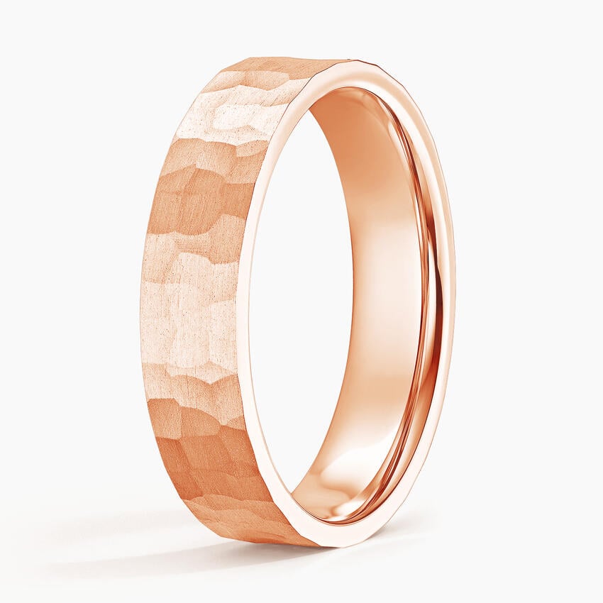 Flat Matte Canyon 5mm Wedding Ring Rose Gold 18k Wedding Band