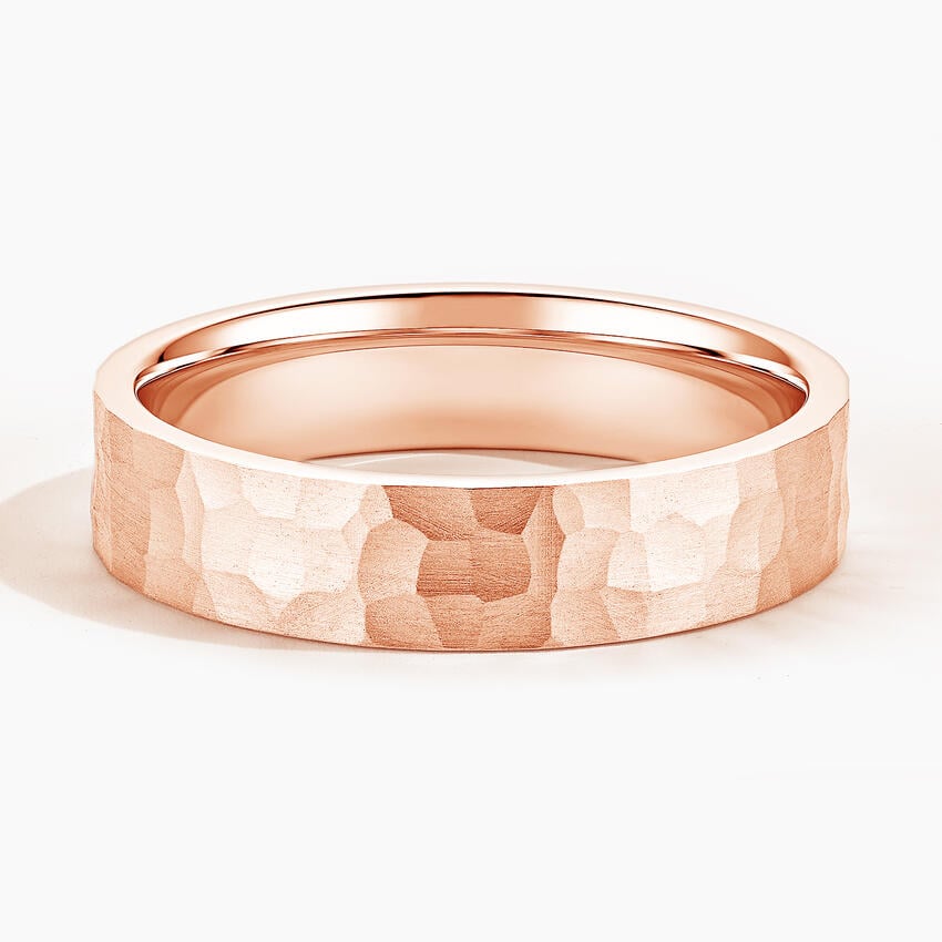 Flat Matte Canyon 5mm Wedding Ring Rose Gold 18k Wedding Band