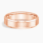 Beveled Edge Matte 5.5mm Wedding Ring Rose Gold 18k Wedding Band