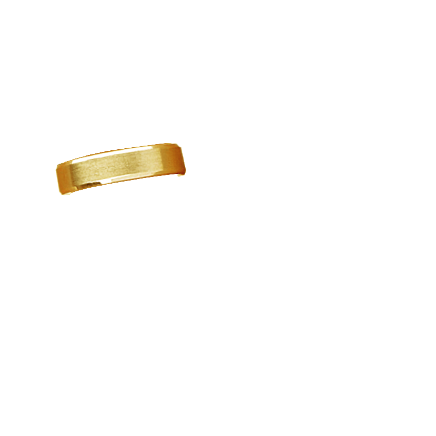 Beveled Edge Matte 5.5mm Wedding Ring Yellow Gold 18k Wedding Band