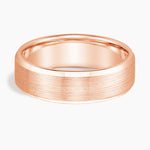 Beveled Edge Matte 6.5mm Wedding Ring Rose Gold 18k Wedding Band