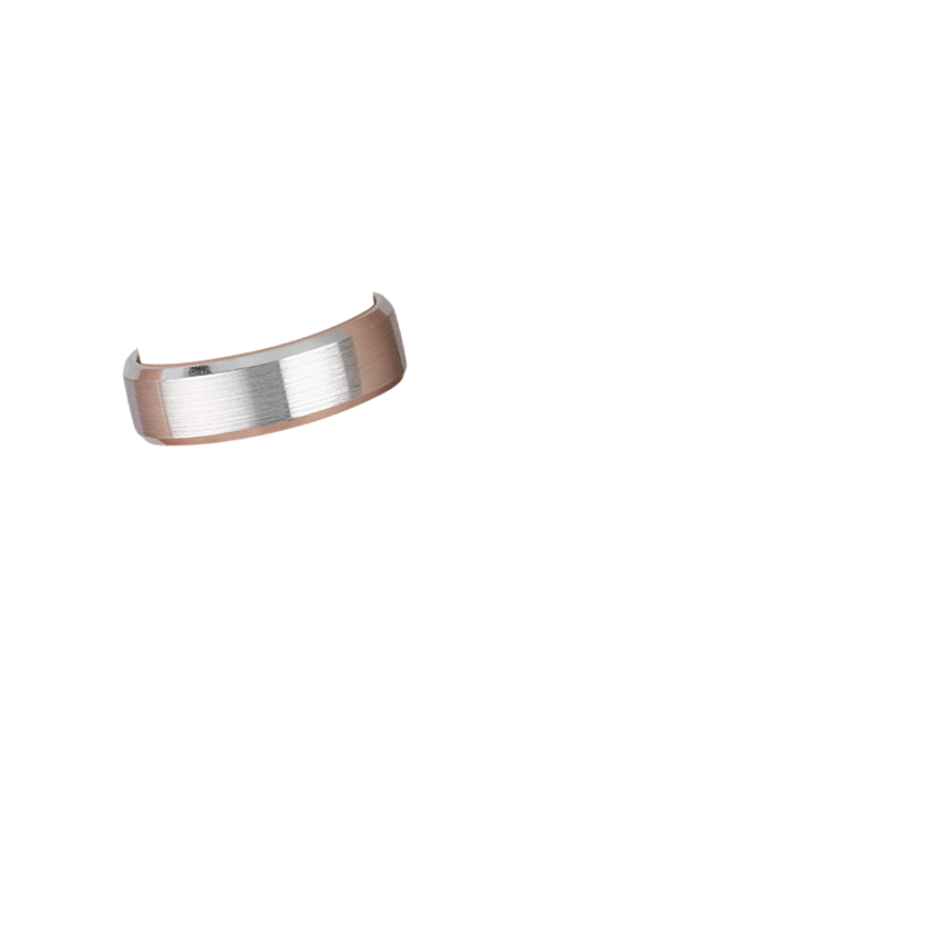 Beveled Edge Matte 6.5mm Wedding Ring Platinum Wedding Band