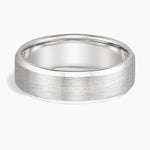 Beveled Edge Matte 6.5mm Wedding Ring Platinum Wedding Band