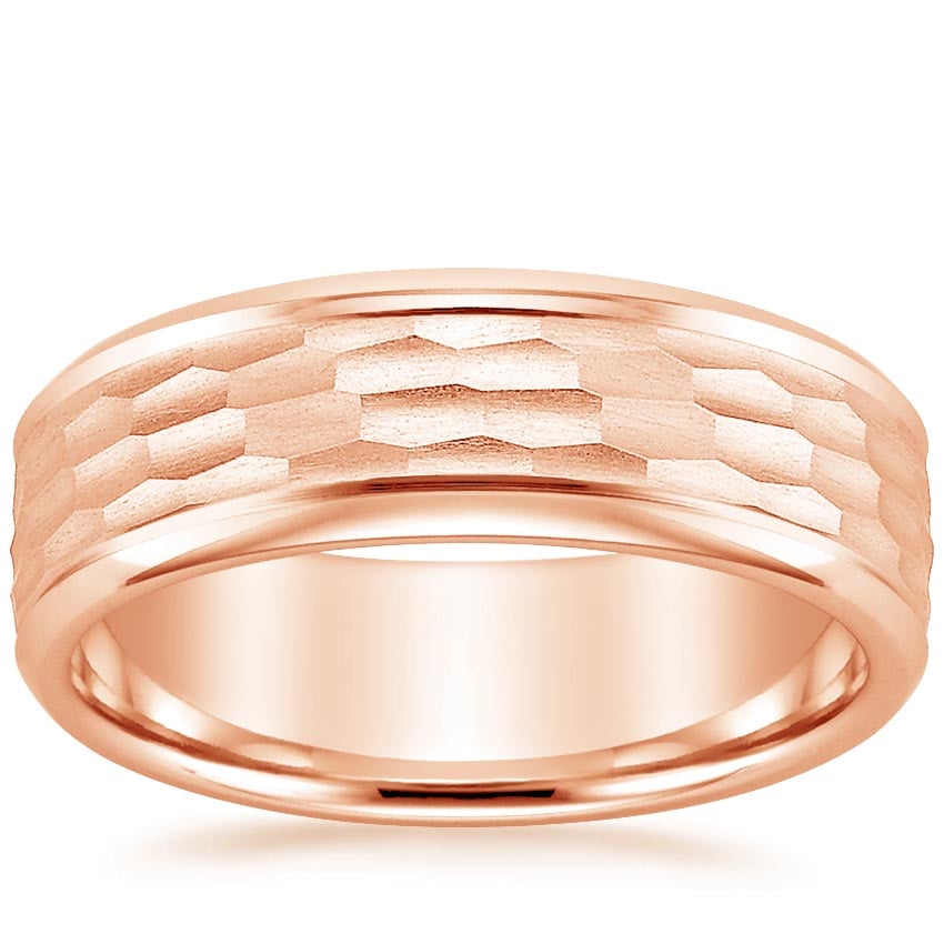 River 6mm Wedding Ring Rose Gold 18k Wedding Band