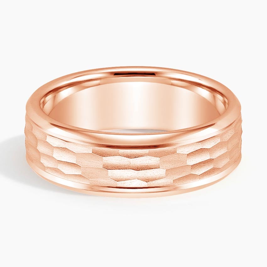 River 6mm Wedding Ring Rose Gold 18k Wedding Band