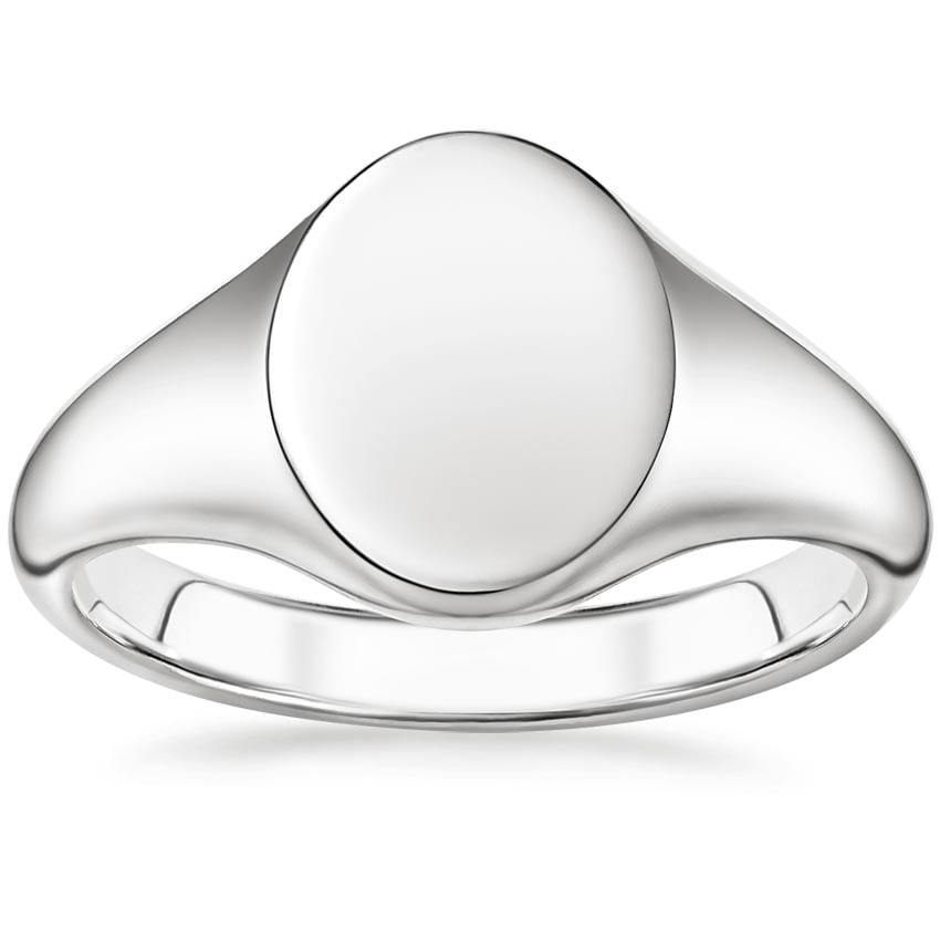 Classic Signet Ring Platinum Wedding Band