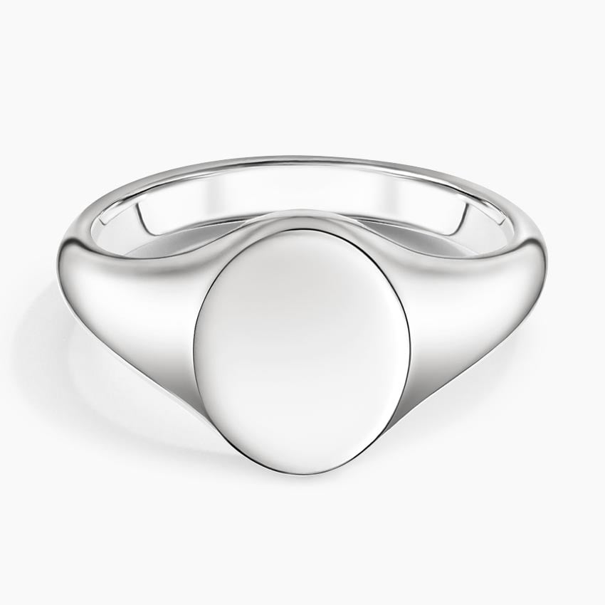 Classic Signet Ring Platinum Wedding Band