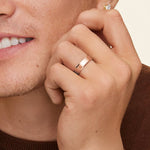 Slim Profile Beveled Edge Matte 5.5mm Wedding Ring Rose Gold 18k Wedding Band