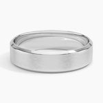Slim Profile Beveled Edge Matte 5.5mm Wedding Ring Platinum Wedding Band