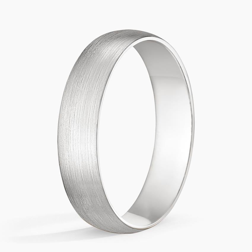 Matte Slim Profile 5mm Wedding Ring Platinum Wedding Band