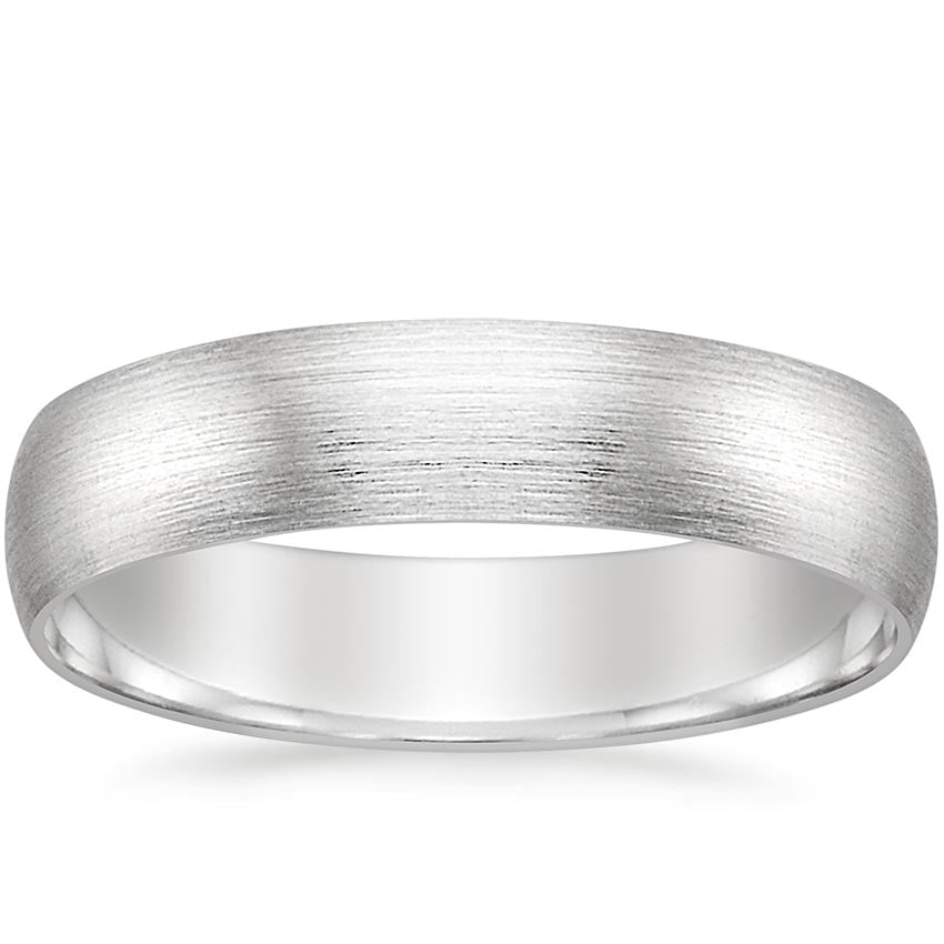Matte Slim Profile 5mm Wedding Ring Platinum Wedding Band