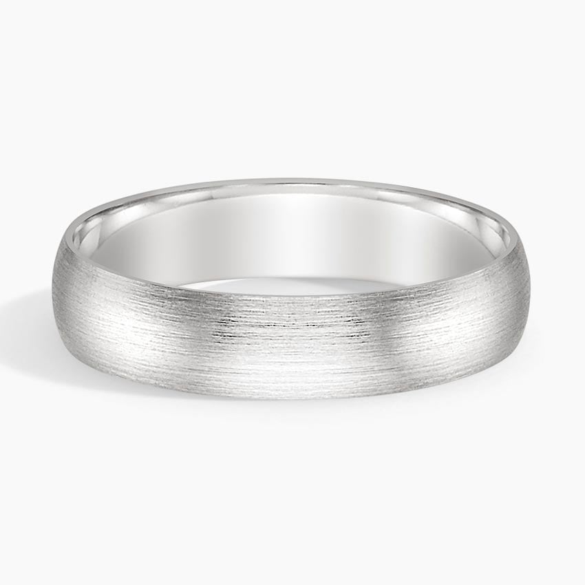 Matte Slim Profile 5mm Wedding Ring Platinum Wedding Band