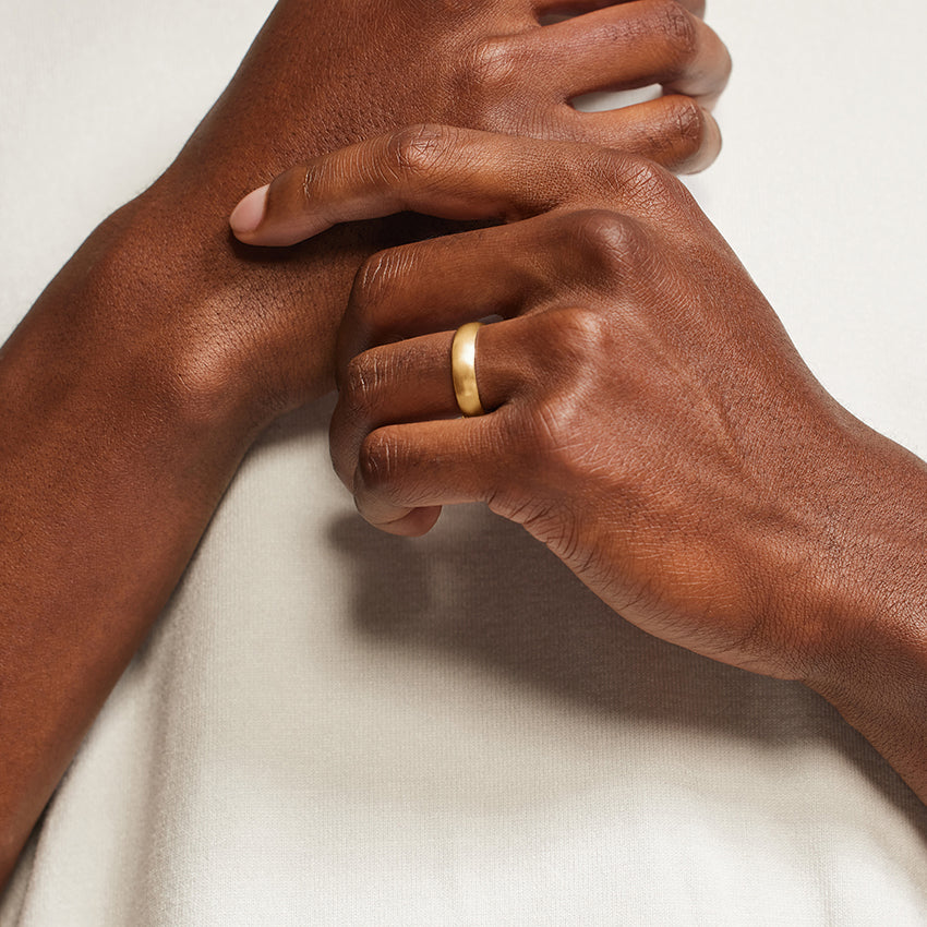 Matte Slim Profile 5mm Wedding Ring Yellow Gold 18k Wedding Band