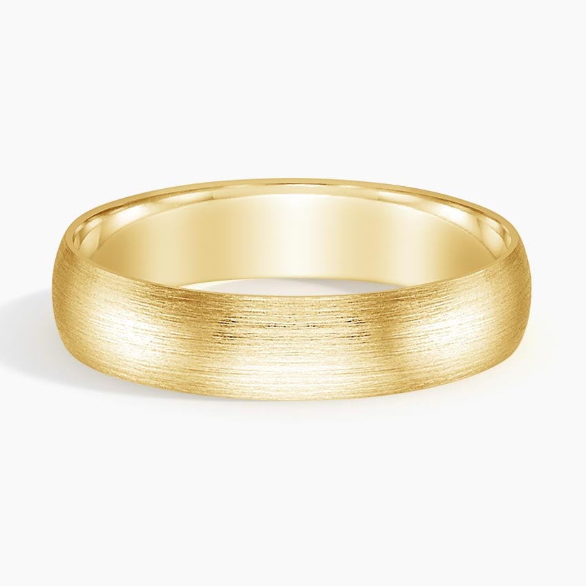 Matte Slim Profile 5mm Wedding Ring Yellow Gold 18k Wedding Band