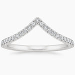Elongated Flair Diamond Ring Platinum Wedding Band