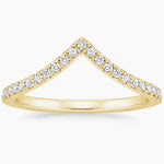 Elongated Flair Diamond Ring Yellow Gold 18k Wedding Band