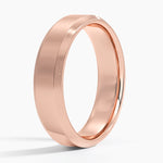Brushed Edge Bevel 5.5mm Wedding Ring Rose Gold 18k Wedding Band