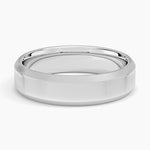 Brushed Edge Bevel 5.5mm Wedding Ring Platinum Wedding Band