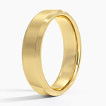 Brushed Edge Bevel 5.5mm Wedding Ring Yellow Gold 18k Wedding Band