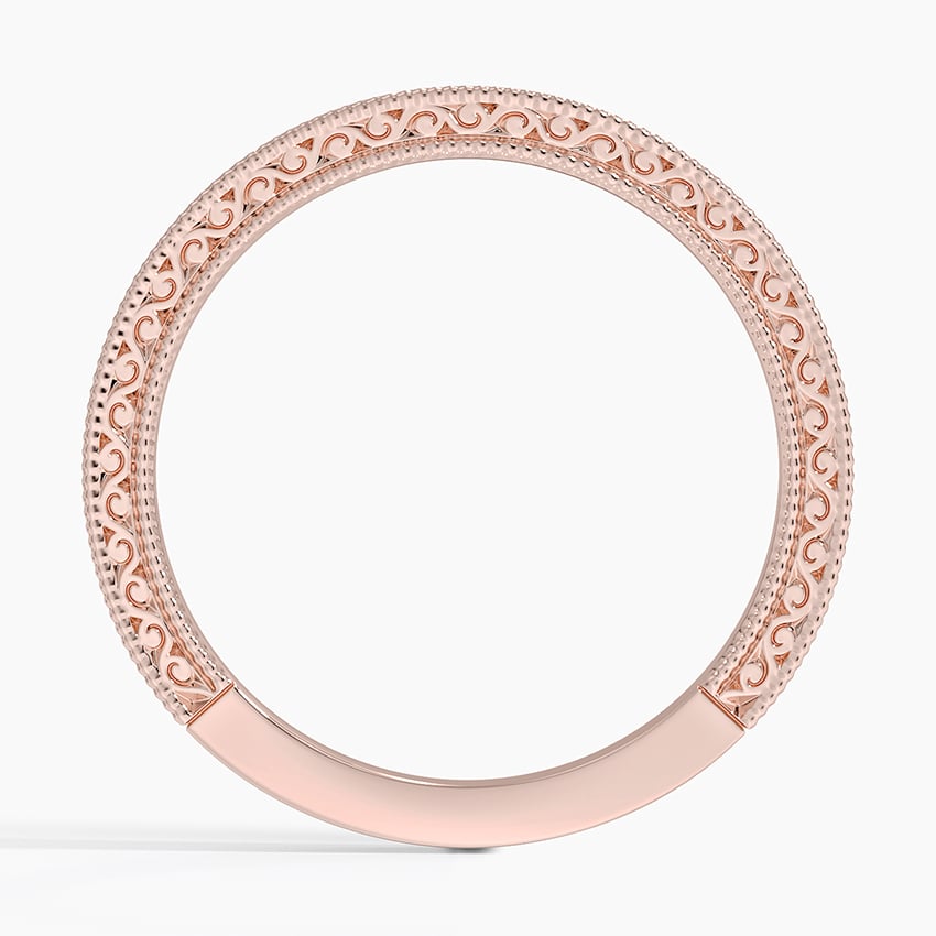 Hudson Engraved Ring Rose Gold 18k Wedding Band