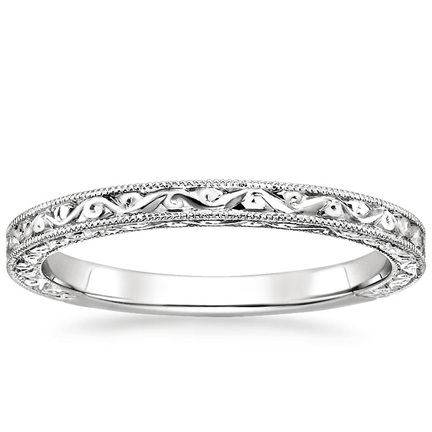 Hudson Engraved Ring Platinum Wedding Band