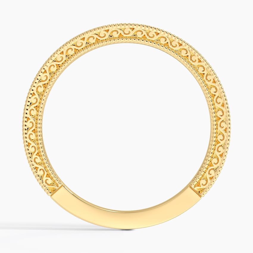 Hudson Engraved Ring Yellow Gold 18k Wedding Band
