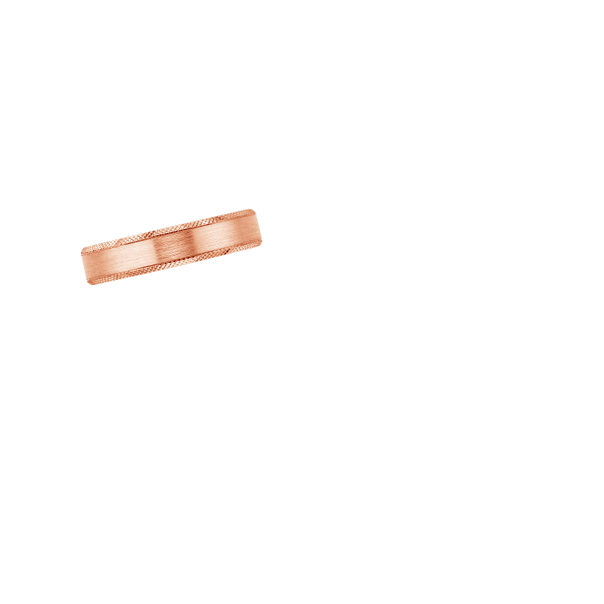Beveled Edge Maverick 5mm Wedding Ring Rose Gold 18k Wedding Band