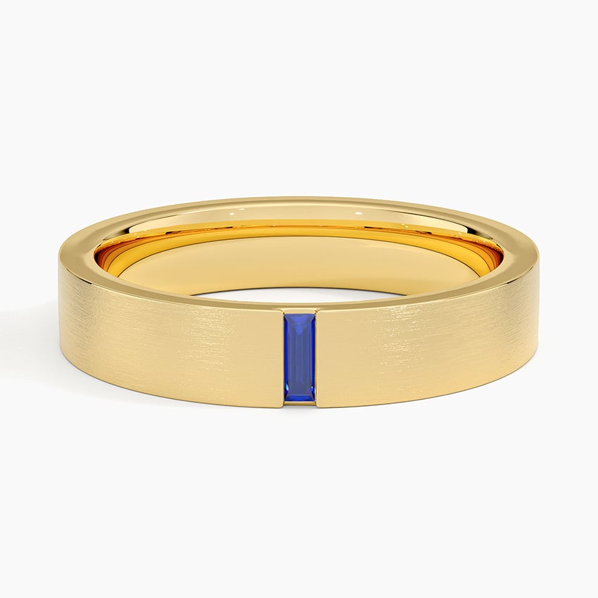 Apollo Sapphire 4.5mm Wedding Ring Yellow Gold 18k Wedding Band